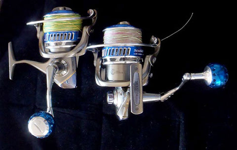 Two of the Snapper Combo's reels, spooled and ready to go