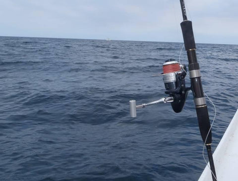 The rod and reel combo can be used offshore from the boat