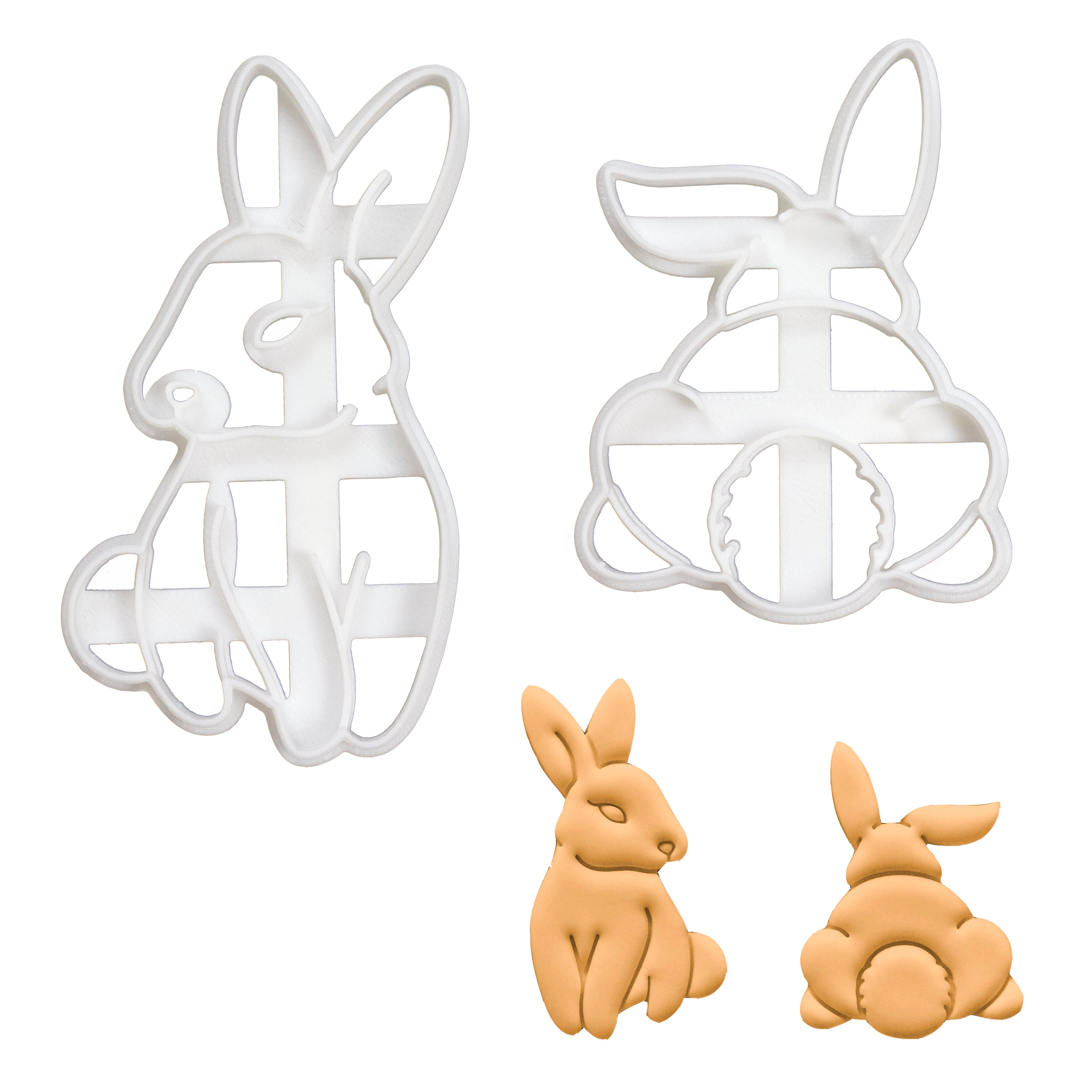 set of 2 bunny cookie cutters