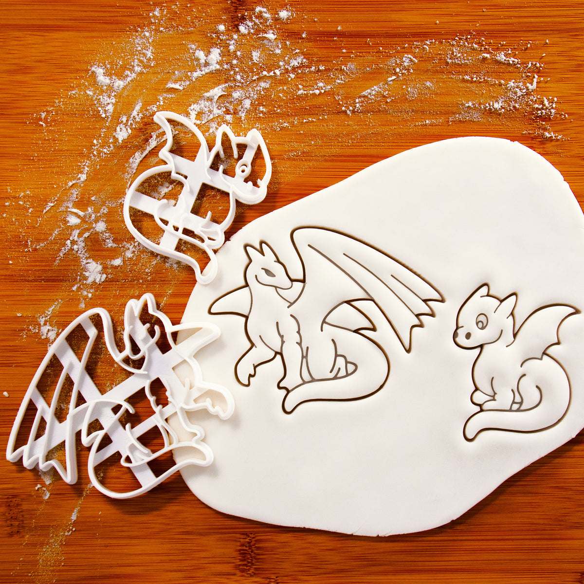 Dragon Baby Cookie Cutter White Cute Biscuit Stamp Baking Fondant Tool  Ceramics