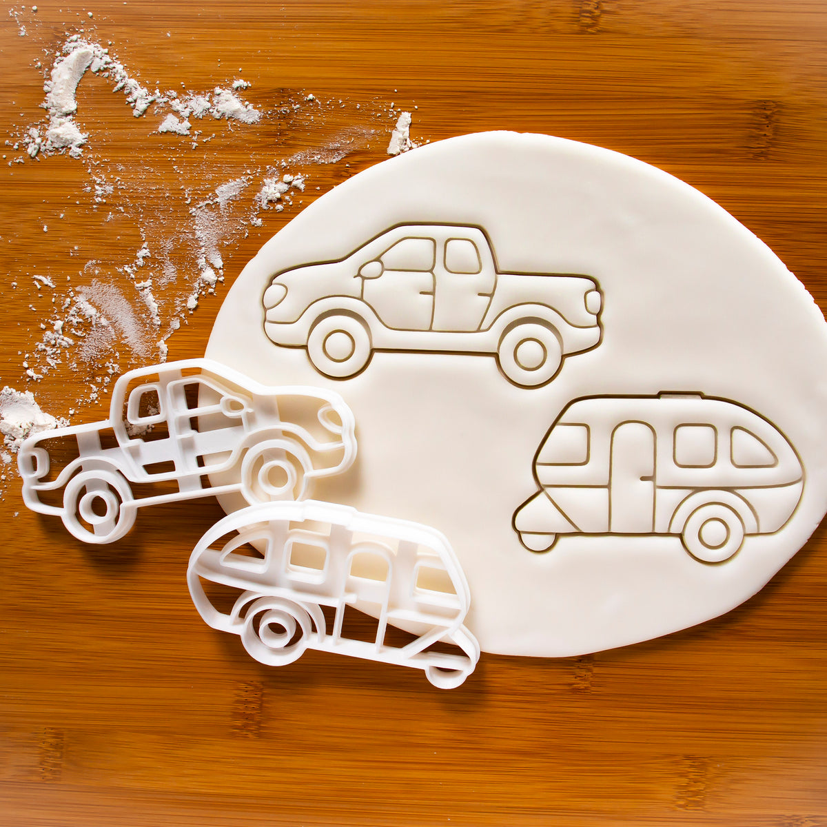 3D Gingerbread Pickup Truck Cookie Cutter Set