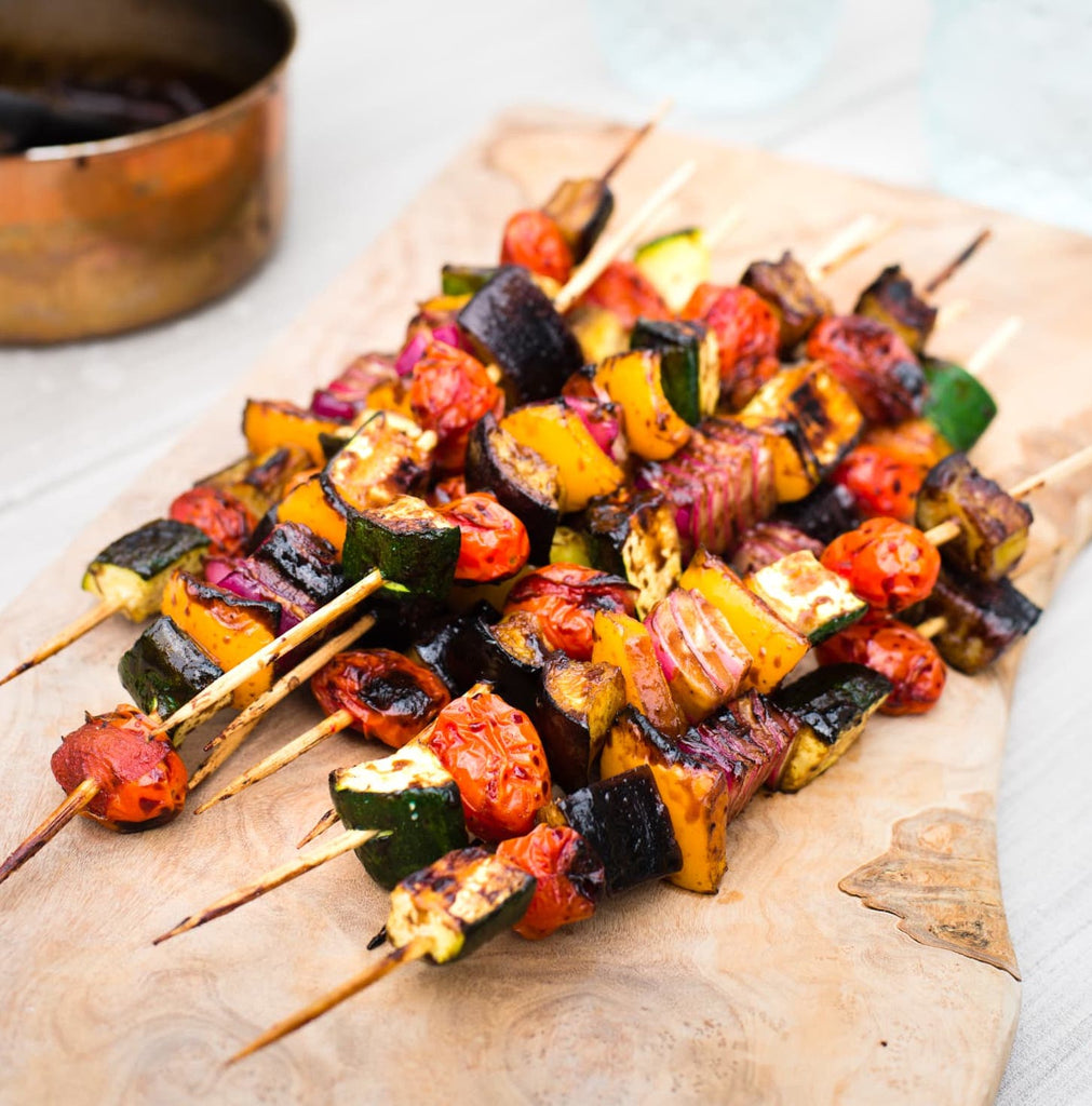 balsamic glazed grilled veggie kabobs