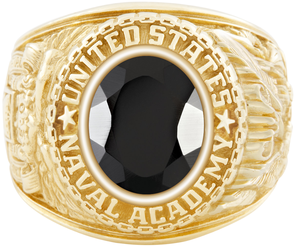 USNA Class Ring stock with black onyx.