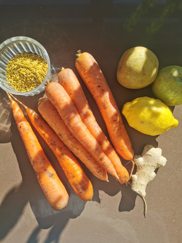 ingrédients jus de légumes carotte-pollen