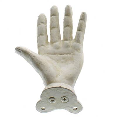 HomArt - Wall Mounted Cast Iron Open Hand - Left - Antique White