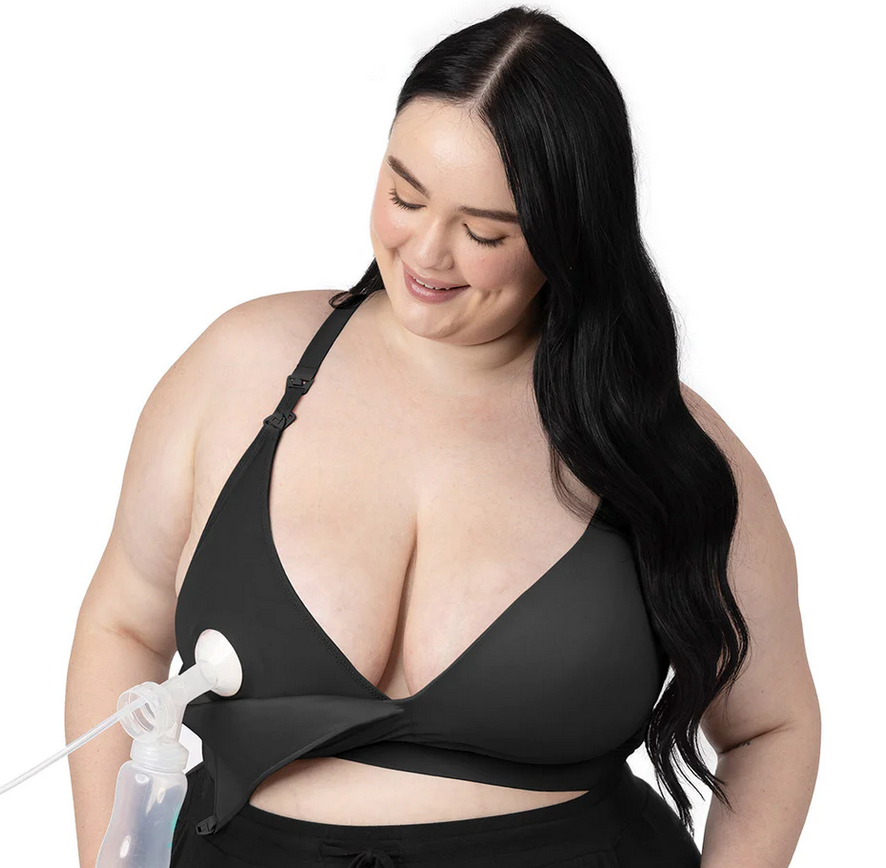 True Size Pumping Bra Hands Free  Pumping and Nursing Bra in One for Women Plus  Size, Black (black#), 85E : : Fashion