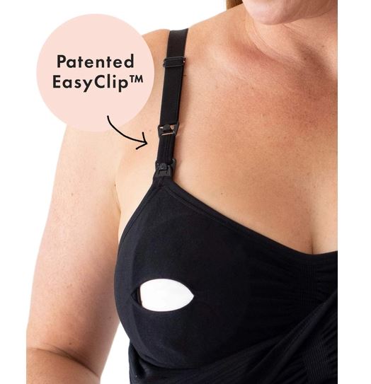 GetUSCart- Sublime Busty Hands Free Pumping Bra  Patented All-in-One  Pumping & Nursing Bra with EasyClip for F, G, H, I Cup (Latte, Large-Busty)
