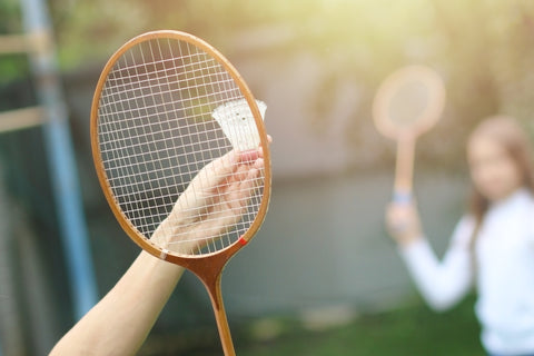 Badminton racket and birdie