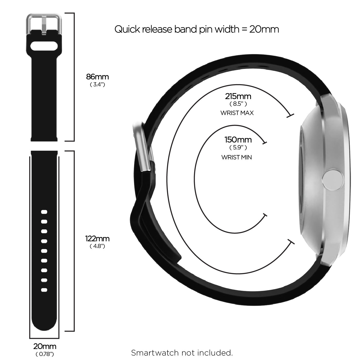 iTouch Air 3 40mm, Sport & Interchangeable Strap: Black