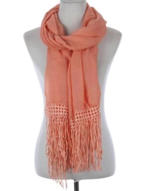 scarf with lace trim