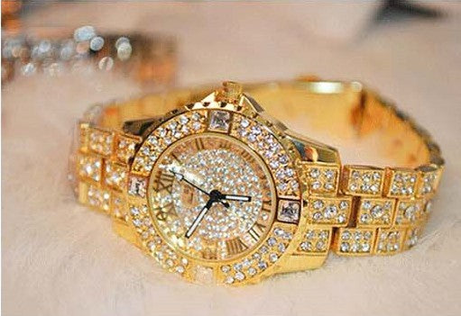 diamond studded watch