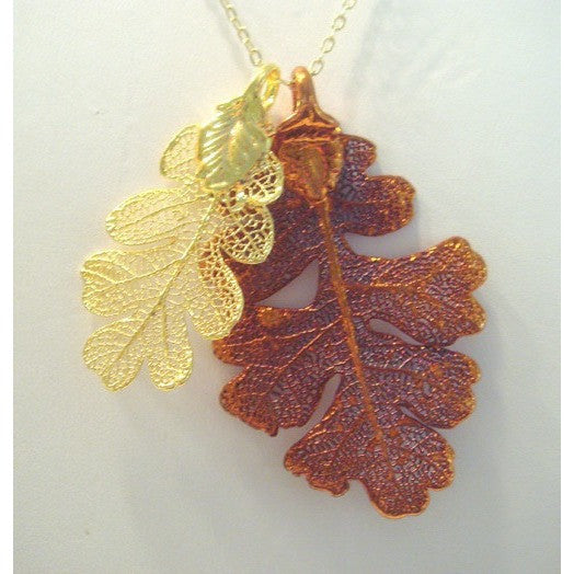 Small Fallen Copper Cottonwood Leaf Necklace | Real Leaf Pendant | Electroformed Nature Jewelry 18 Chain