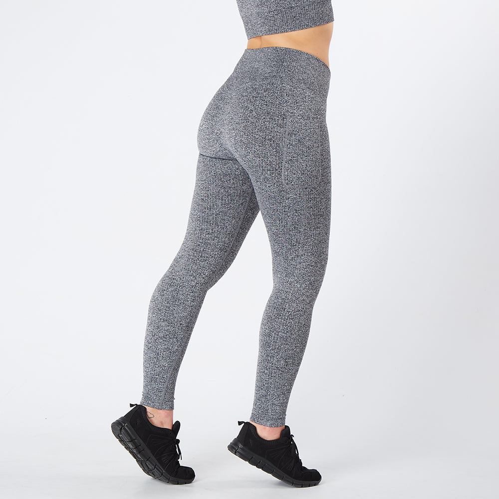 Black Ribbed Seamless Pocket Leggings