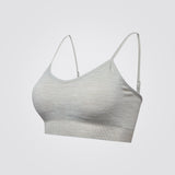 Cool Grey Melange Recycled Seamless Sports Bra