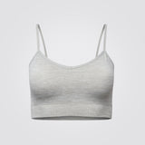 Cool Grey Melange Recycled Seamless Sports Bra