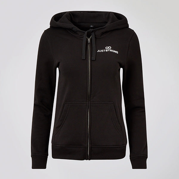 Jet Black Heavyweight Zip Up Hoodie – Just Strong