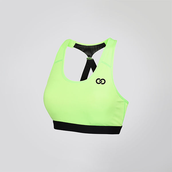 LIGHTNING GREEN JUST STRONG EMBLEM SPORTS BRA – Just Strong