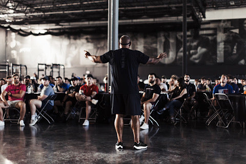 Andy speaking to a group