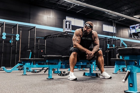 Andy sitting in the gym