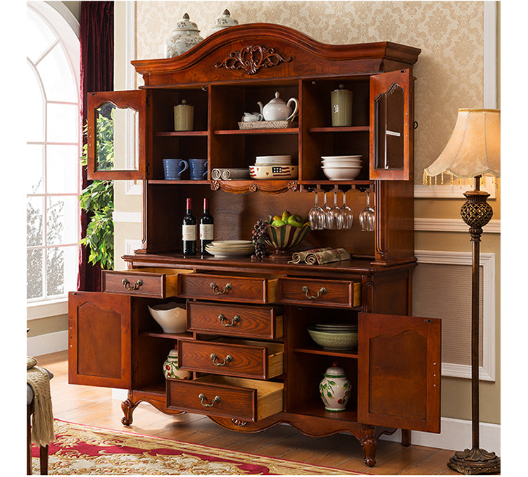 glass buffet hutch