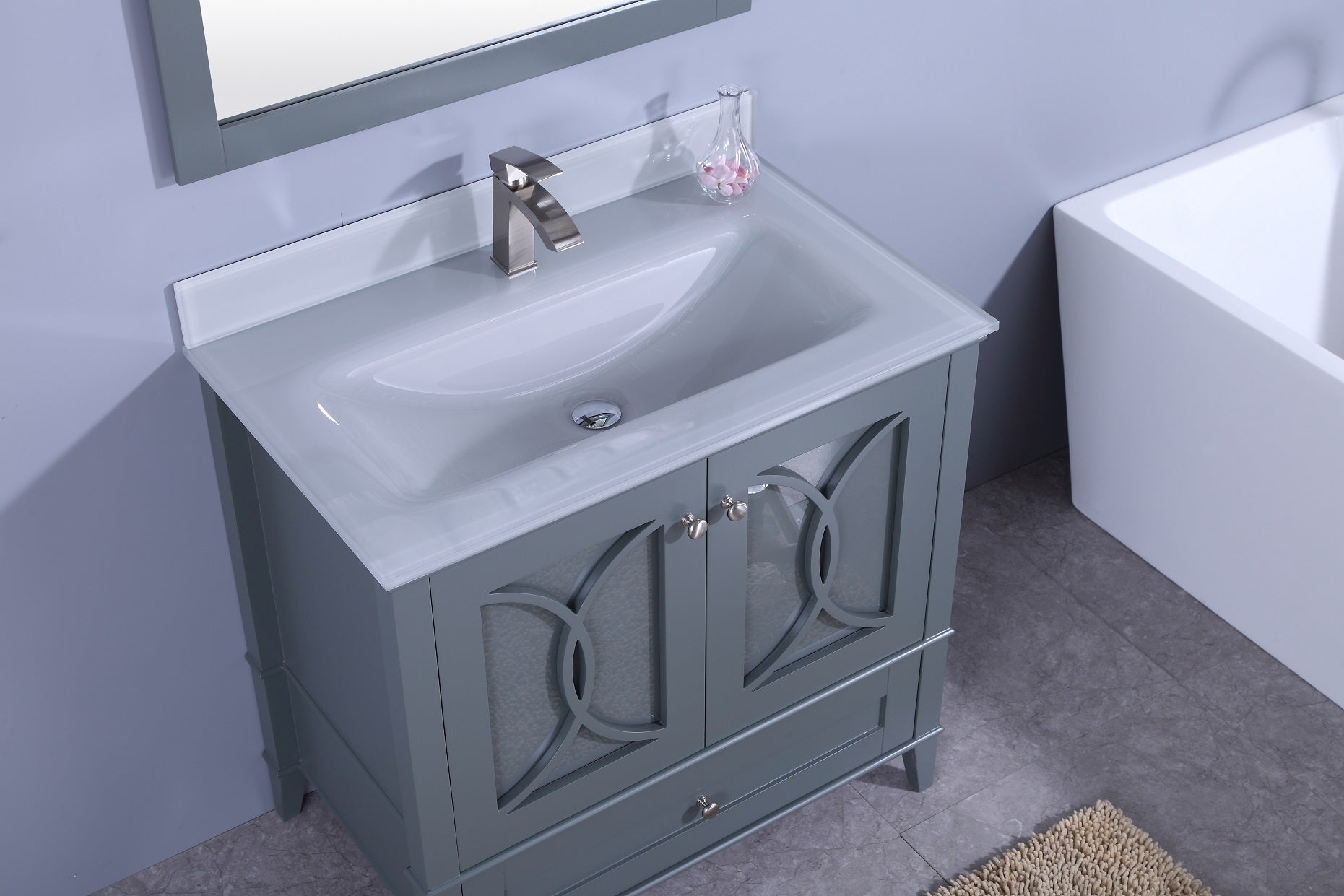 Frosted Glass Bathroom Vanity Top