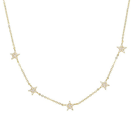 CZ Stars Choker Sterling Silver (925 