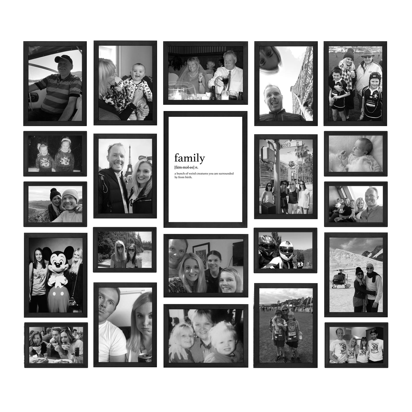 BLACK AND WHITE FAMILY PHOTO GALLERY WALL – Papier Hq