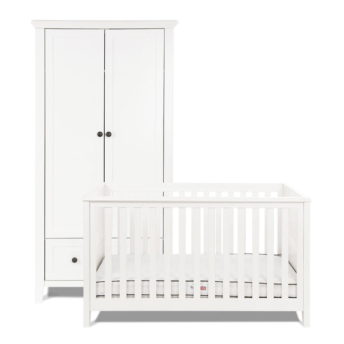 cot bed and wardrobe