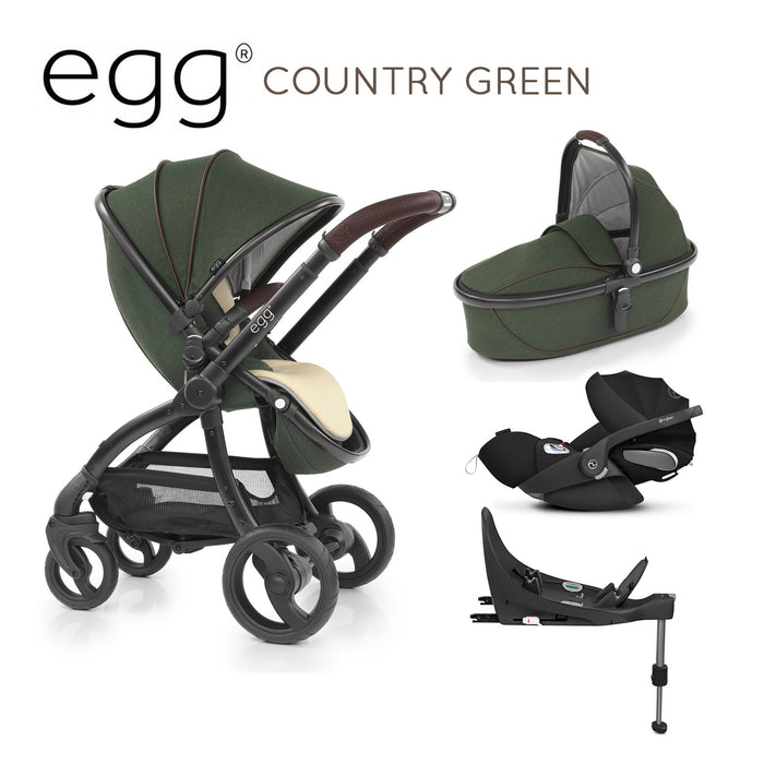 egg stroller country green