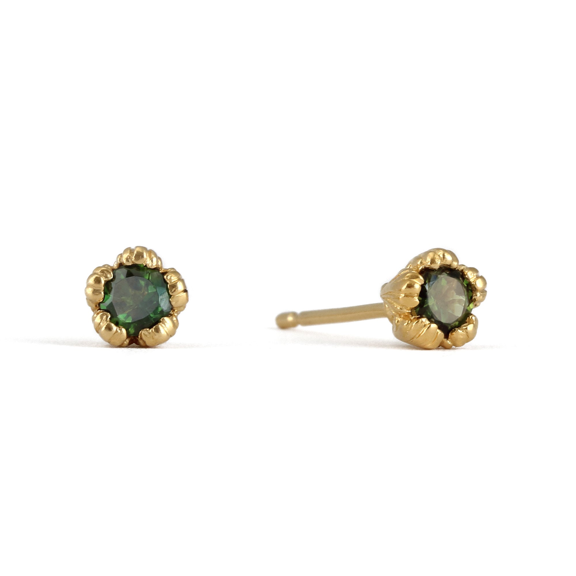 green stud earrings