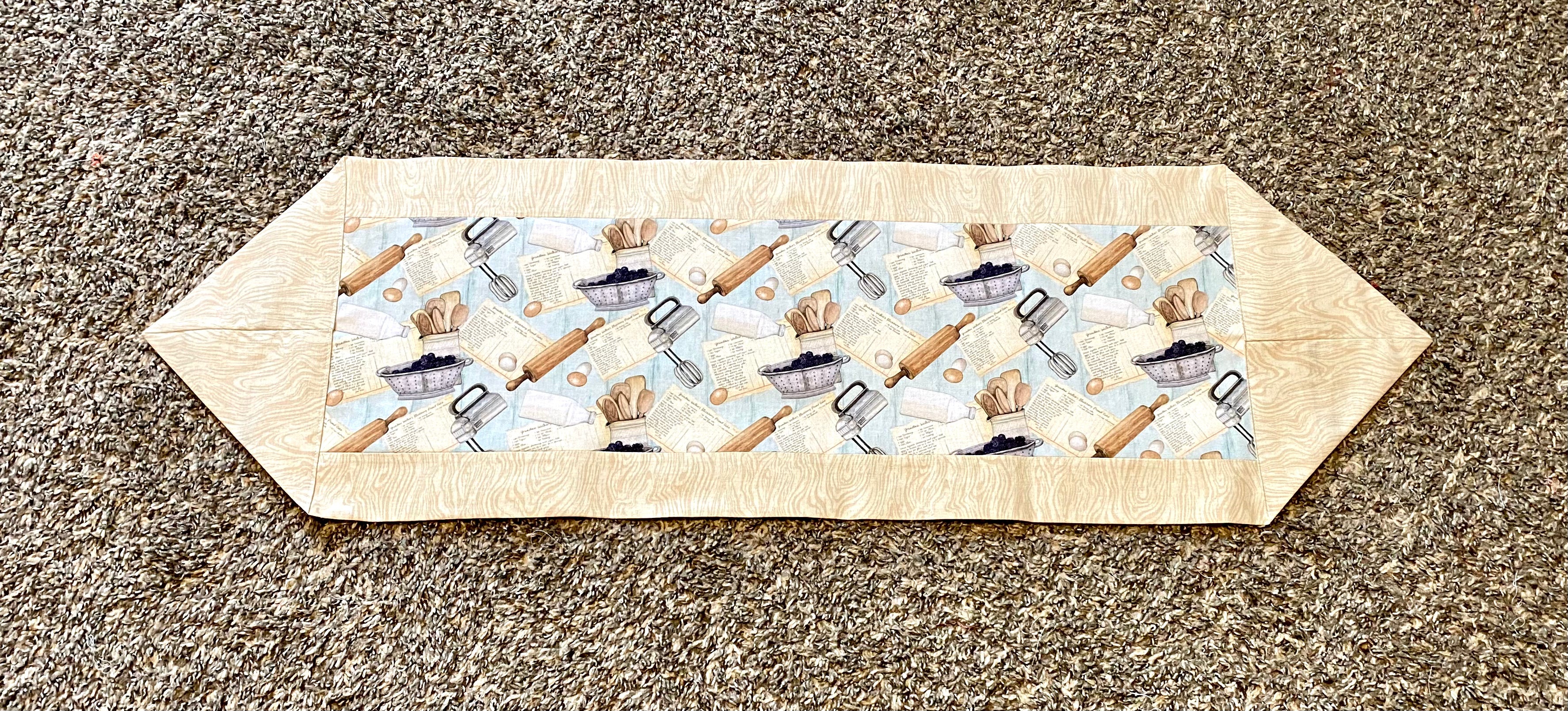 Handmade Baking Themed 12.75" W x 42.25" L Table Runner
