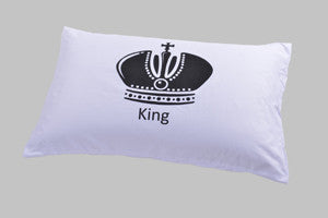 Royal Crown Bedding Pillow Covers Queen And King White