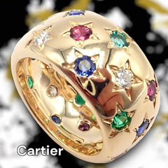 Cartier Star Emerald Sapphire Ruby Diamond Ring