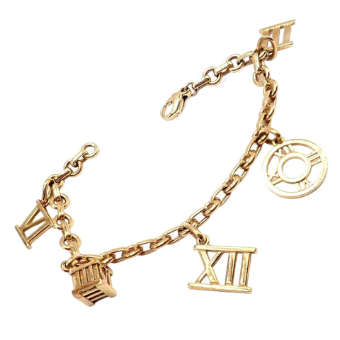 Vintage Tiffany & Co. 18k Yellow Gold Atlas Charm Bracelet 2003