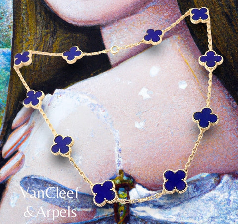 Van Cleef & Arpels Lapis Alhambra Necklace At Fortrove