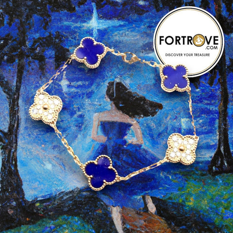 Fortrove Fortunes: Luna's Enchanted Night Featuring VCA Lapis Diamond Bracelet