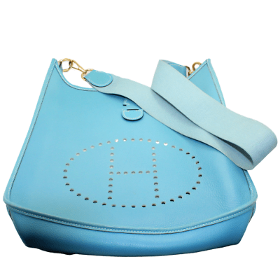 Authentic! Hermes Evelyne Blue Jean Epsom Leather Pm Handbag Purse - Ruby  Lane