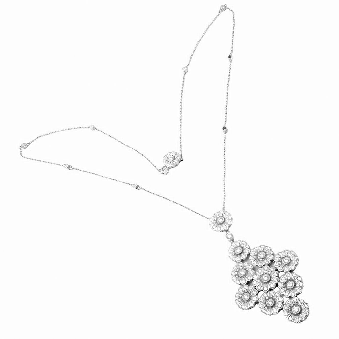 Tiffany Victoria™ graduated line necklace in platinum with diamonds.