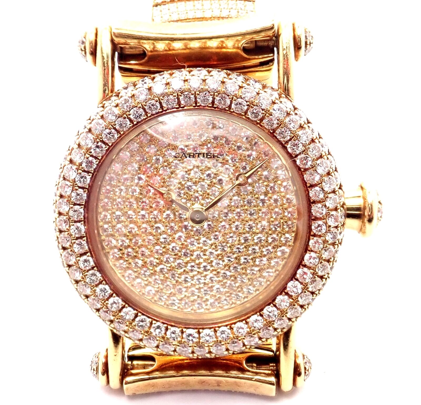 Rare Louis Vuitton 18K White Gold Diamond Sapphire Paris 34mm Ladies Watch  Q233E