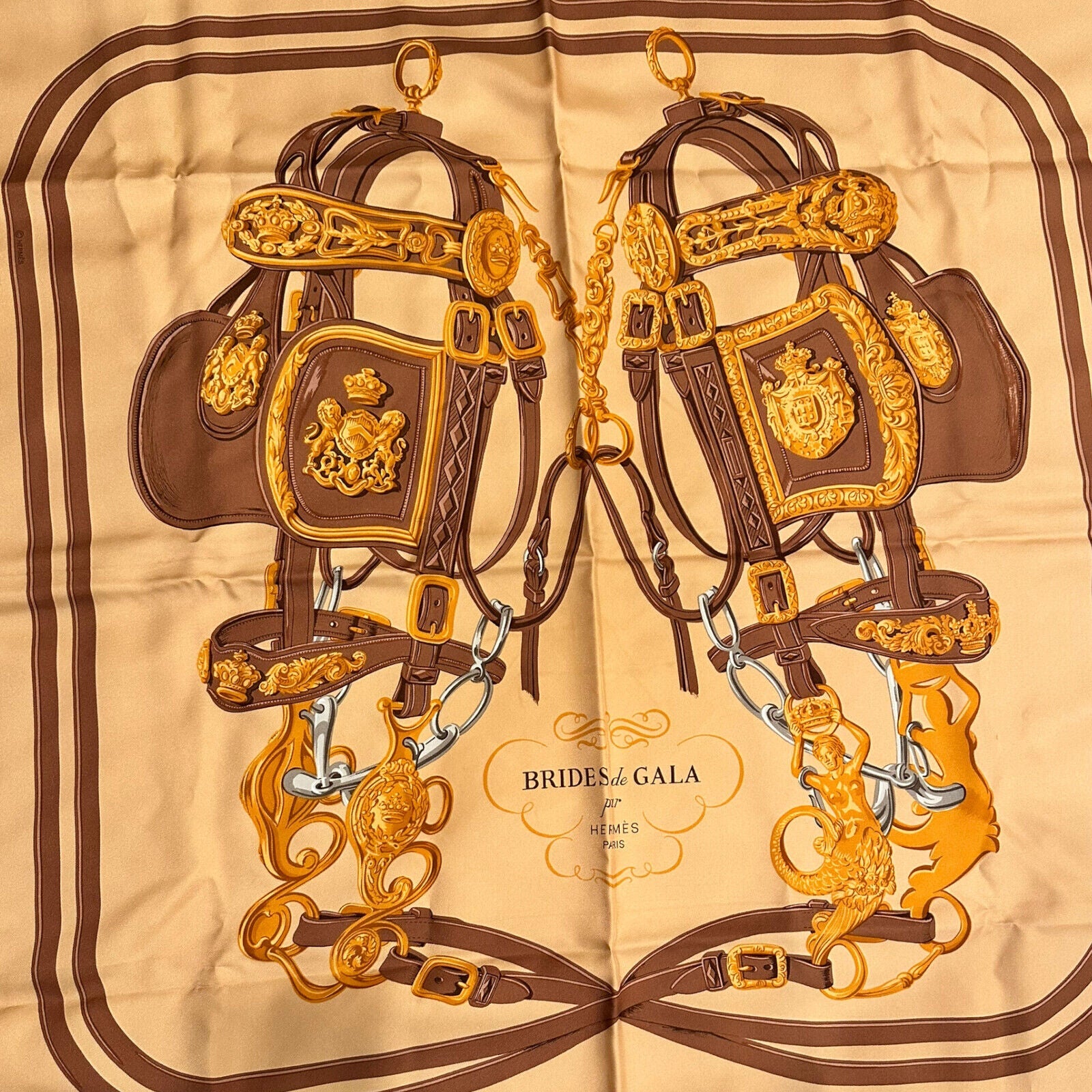 HERMÈS Blue Mors et Gourmettes Silk Scarf - The Purse Ladies