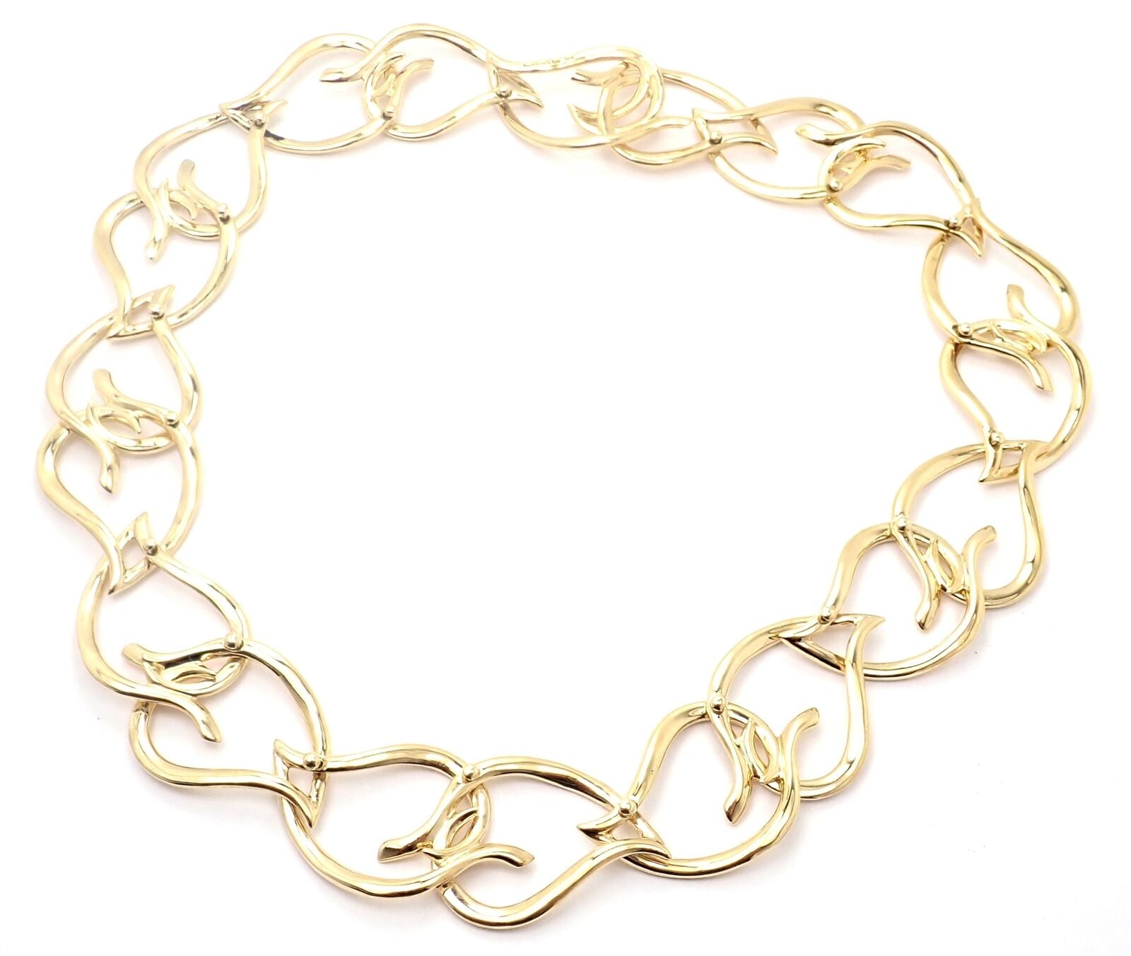 Tiffany & Co 18K Gold Square Box Oval Link Chain Necklace 38.4 Grams 20  Inches