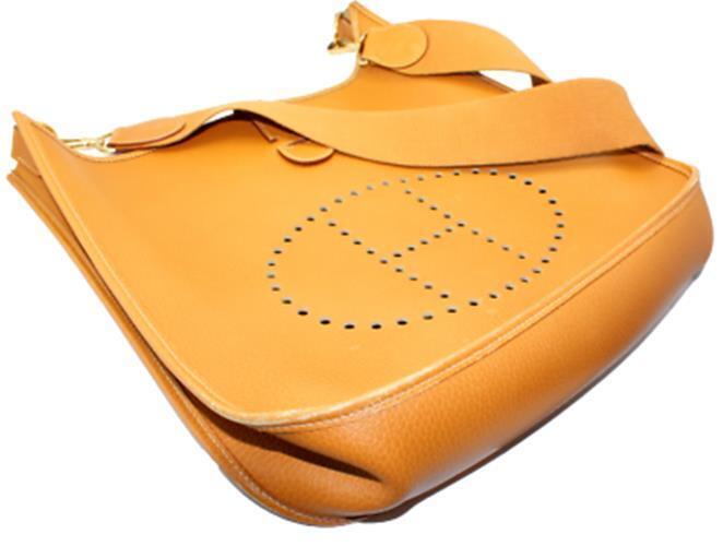 Authentic! Hermes Evelyne Brick Red Clemence Leather GM Handbag Purse -  Ruby Lane