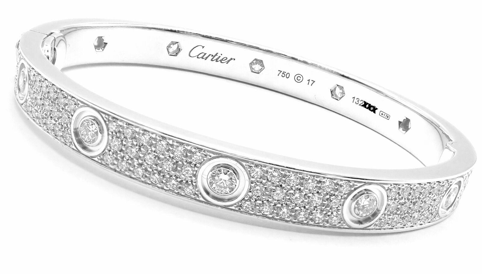 Authentic Cartier Love 18k White Gold Bracelet B6027200 with