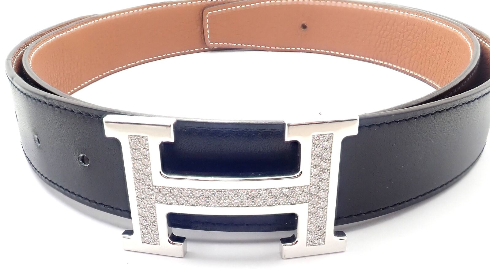 S.T. Dupont 30mm Reversible Belt With Palladium Buckle, 7110440