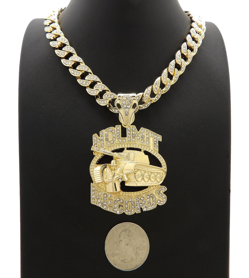NOLIMIT RECORDS TANK Gold Plated Pendant & 10mm 18