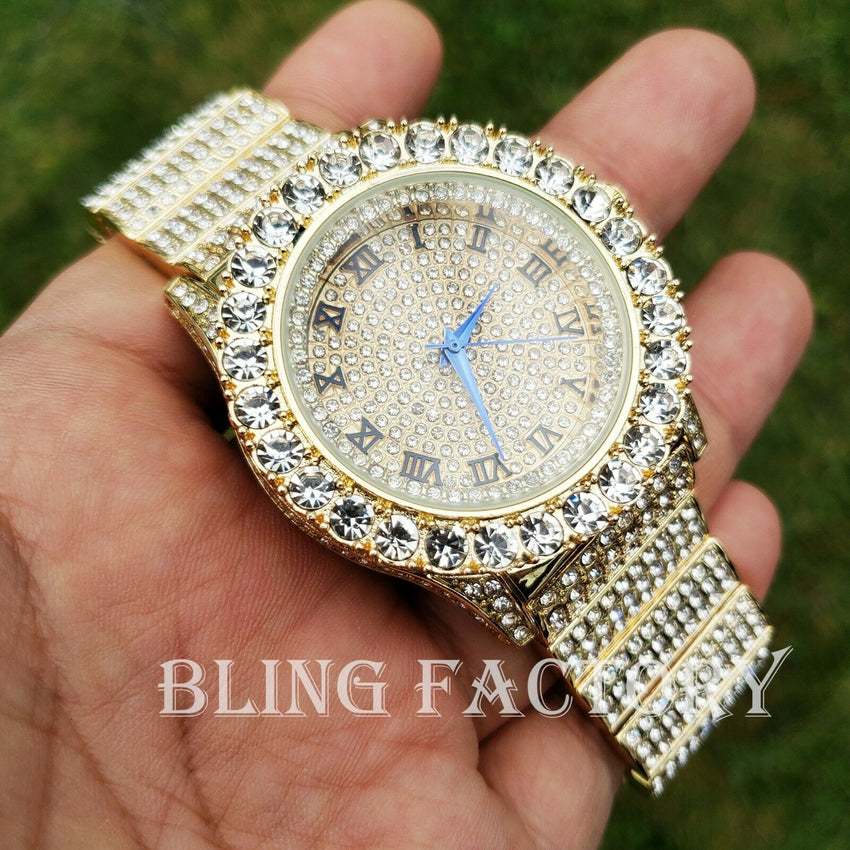 Men Hip Hop Iced Bling Gold Pt Rapper S Lab Diamond Urban Metal Offset