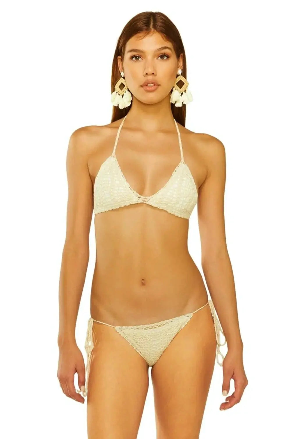 LA MEDUSE by Crool Greece 50 C Cup L crochet black nude bikini swimsui –  Jenifers Designer Closet