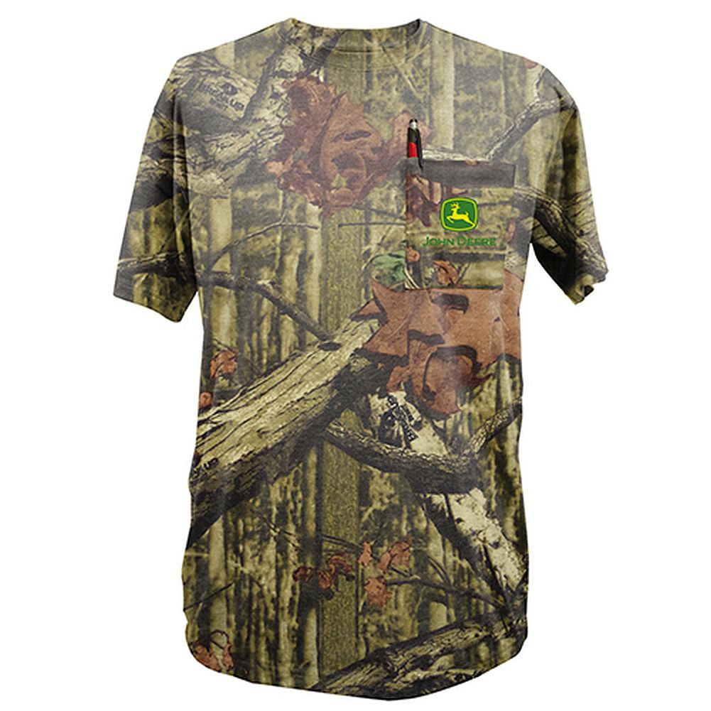 John Deere Short Sleeved Mossy Oak Pocket T-Shirt