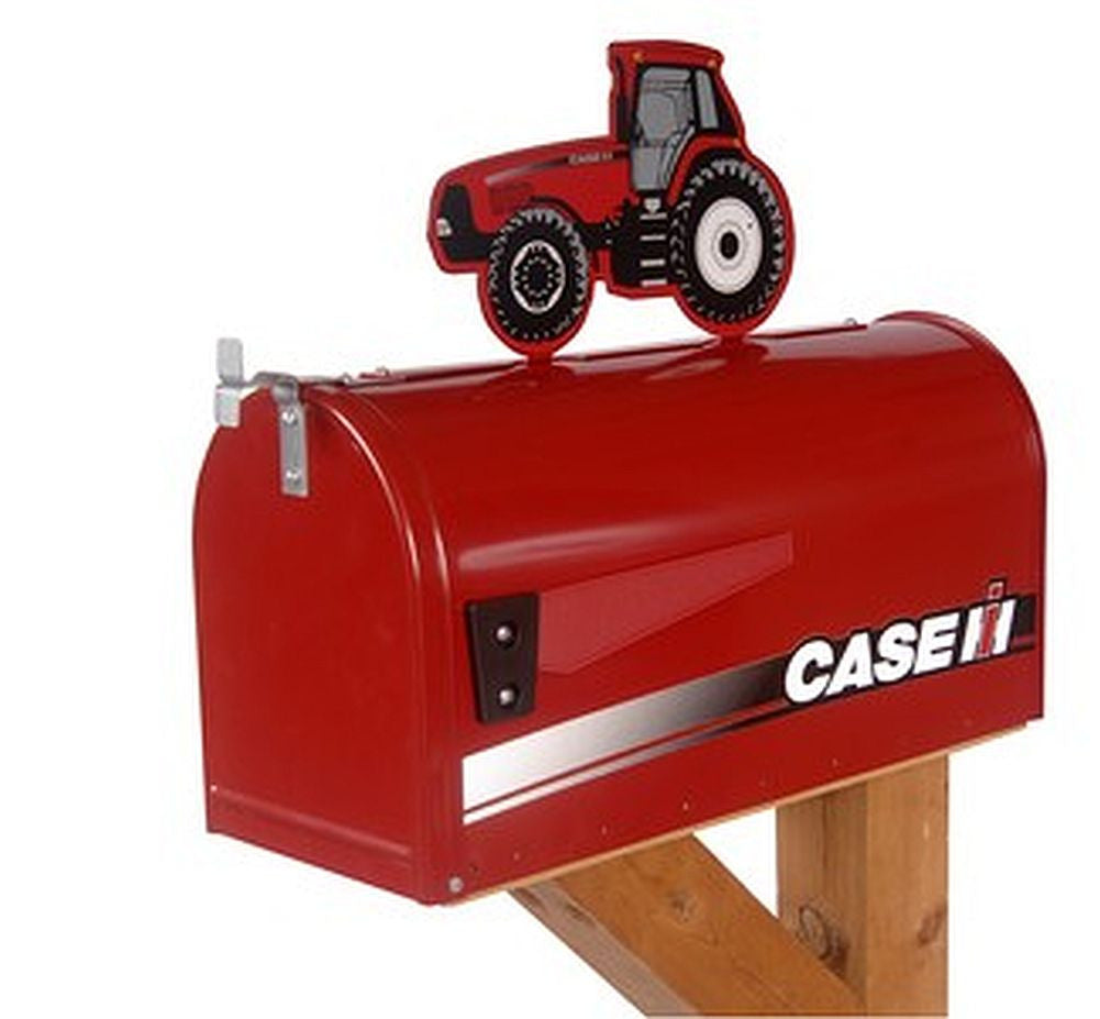 Case IH Rural Style Mailbox with Tractor Topper - tractorup2