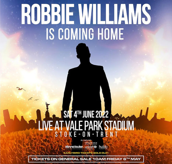 Live at Vale Park Stadium only available on RobbieWilliams.com